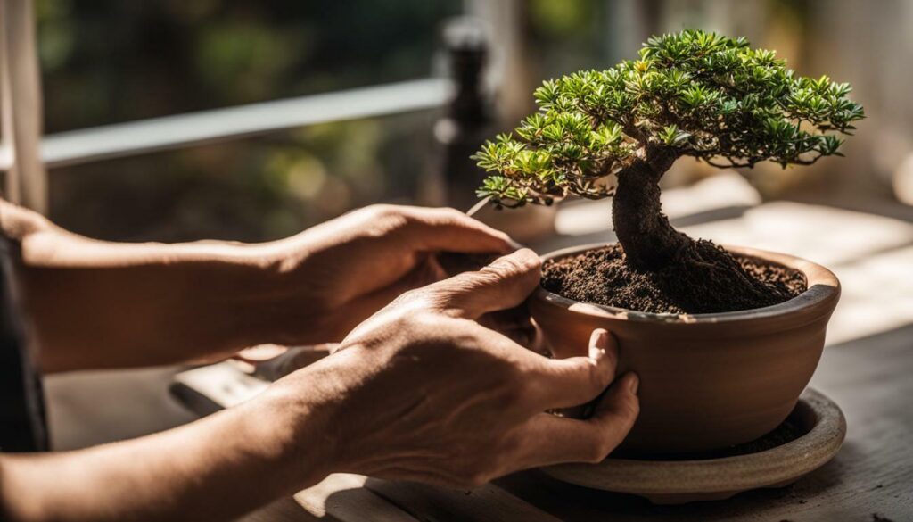 bonsai tree potting