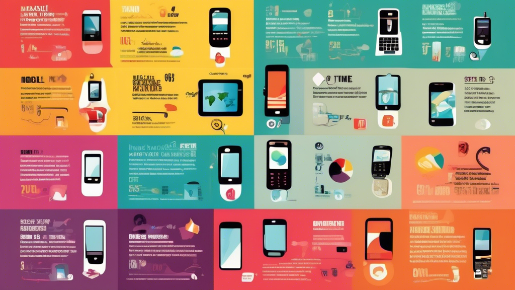 Create an infographic illustrating 10 fascinating mobile phone facts, such as the number of mobile phone users worldwide, the first mobile phone ever created, the average number of times people check their phones daily, and more. Each fact should be visually represented with icons and illustrations related to mobile phones to make the infographic both informative and visually appealing.