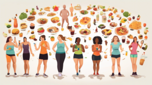 Create an image of a diverse group of people engaging in different activities that symbolize lesser-known types of eating disorders, such as excessive exercise, food restriction, or obsessive calorie counting. Each person should be depicted in a unique setting that represents their individual struggle with an eating disorder, conveying the complexity and diversity of these disorders beyond the commonly recognized types.