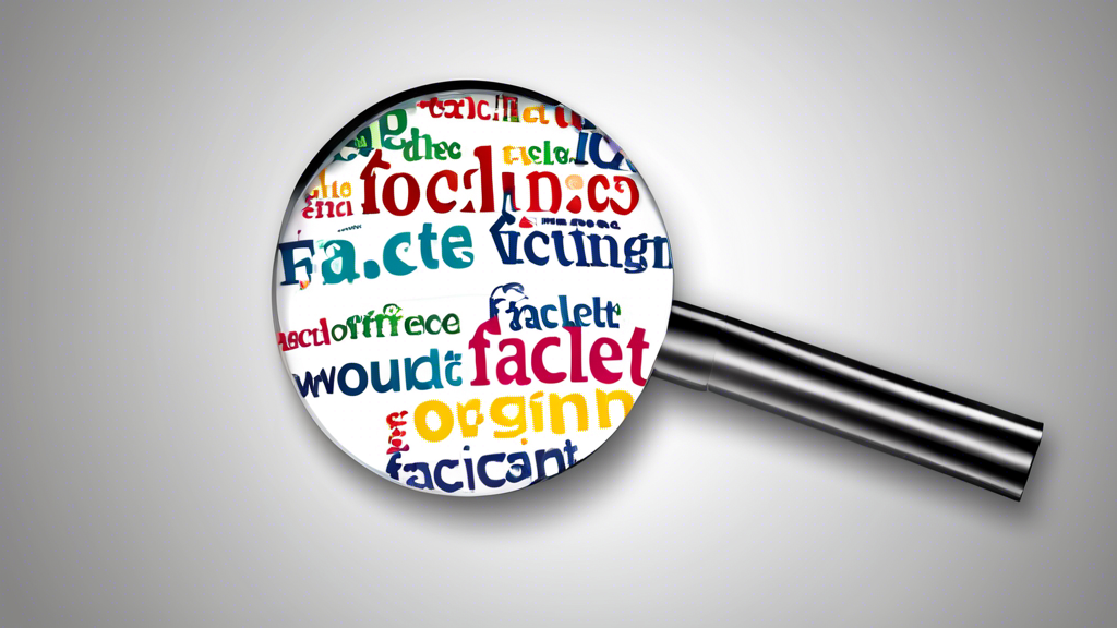 Create an image of a magnifying glass focusing on the words Factoid and Factlet, with the differences between the two terms highlighted in a visually compelling way. The design should include elements that represent each term and help viewers understand the distinction between them.