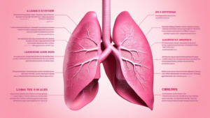 Create an image depicting a close-up of a pair of healthy, pink lungs with labeled captions showcasing interesting and surprising facts about the anatomy and functions of the respiratory system. Include details such as the capacity of the lungs, number of alveoli, air exchange rate, and comparison with other animals. This informative and visually appealing image will capture the viewer's attention and educate them about the fascinating facts surrounding lungs.
