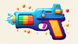 Create an image of a water pistol emoji replacing a gun emoji in a message thread on a smartphone screen, symbolizing a shift towards more peaceful communication.