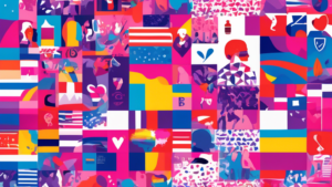 Colorful collage illustrating 18 intriguing facts about the bisexual pride symbol, including flags, icons, and diverse people representing the bi community.