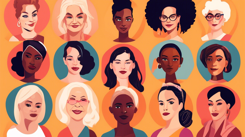 Create an image of a diverse group of transgender actresses of various ages and ethnicities, each holding a sign displaying a different fact about their experiences and achievements in the entertainment industry.