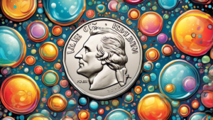 Colorful illustration of a shiny nickel coin surrounded by fascinating fact bubbles in a whimsical style.