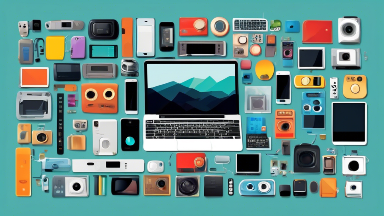 Create an image of a collage featuring 20 different electronic devices, each showcasing a unique aspect of bezels - varying sizes, shapes, colors, and designs. The collage should visually represent the 20 facts about bezels mentioned in the article title.