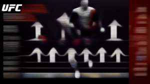 Create an image of Steve Erceg, a UFC fighter, in a dynamic fighting stance inside the Octagon. Surround him with elements that represent some of the 19 facts mentioned in the article, such as a gym in the background, UFC logo, his fighting record, training equipment, and a flag representing his nationality. Make the image visually engaging and representative of his career and achievements in the UFC.