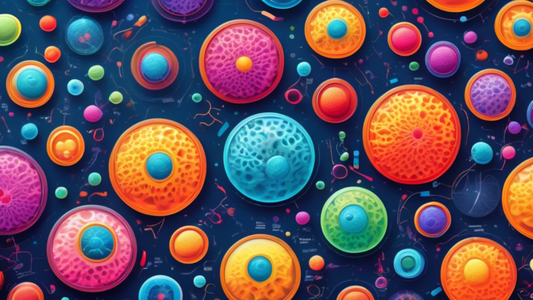 An informative and vivid illustration showcasing the 17 best facts about cytoplasm, with annotations and symbols, set inside a colorful, animated cell environment.