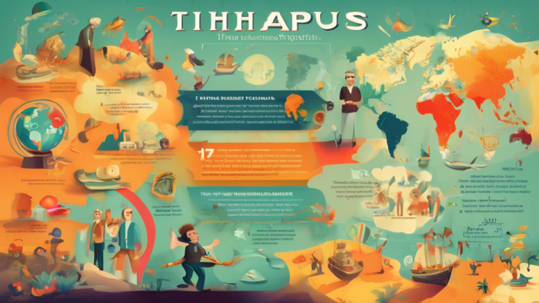 Create an image depicting a whimsical and informative infographic showcasing the 17 facts about TipHaus. Include fun and colorful illustrations representing each fact to engage viewers visually.