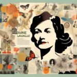 An illustrated collage featuring twelve interesting and lesser-known facts about Diane Lavallée, with each fact represented by a unique and symbolic image, arranged in an engaging and informative layout.